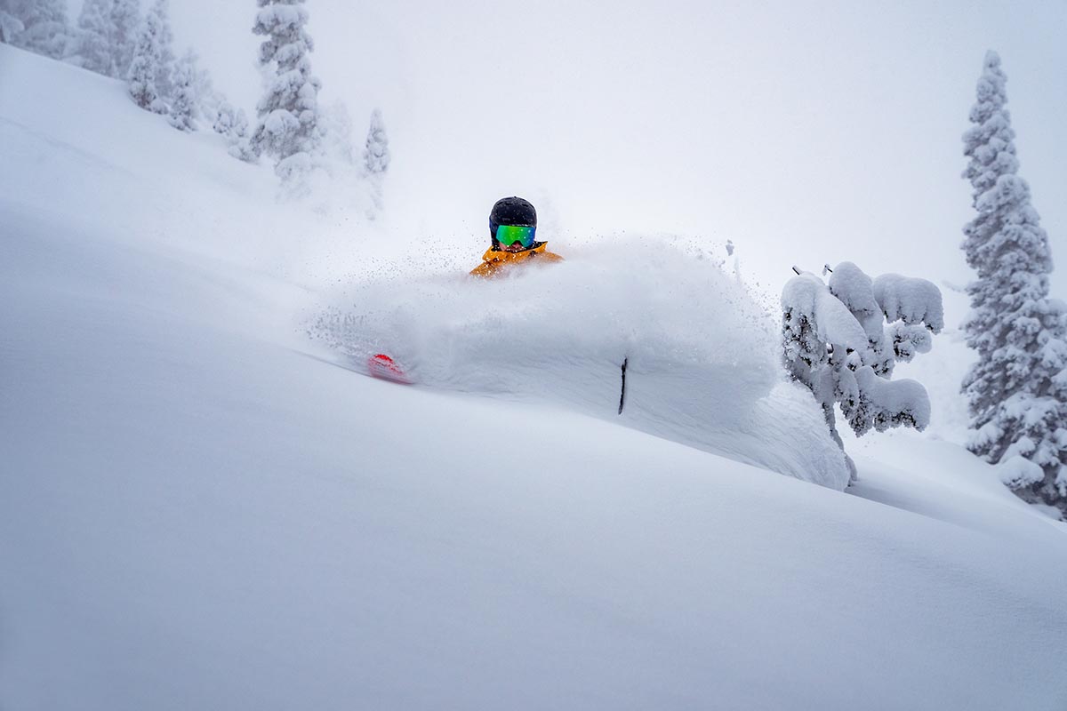 Powder skis (deep powder turns with Blizzard Rustler)